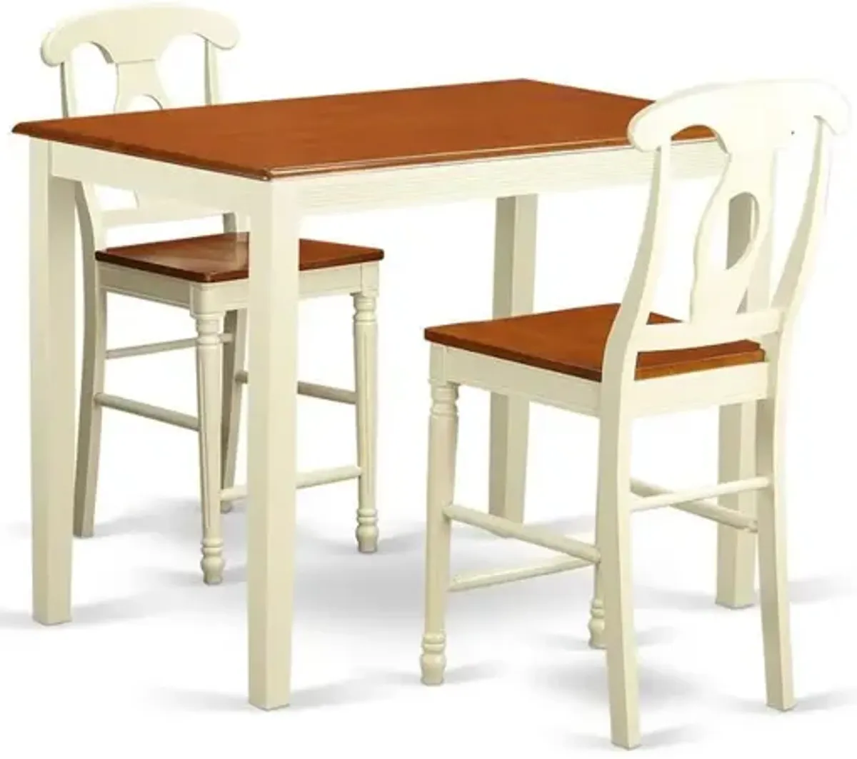 East West Furniture 3  PC  Dining  counter  height  set  -  Dining  Table  and  2  counter  height  Chairs.