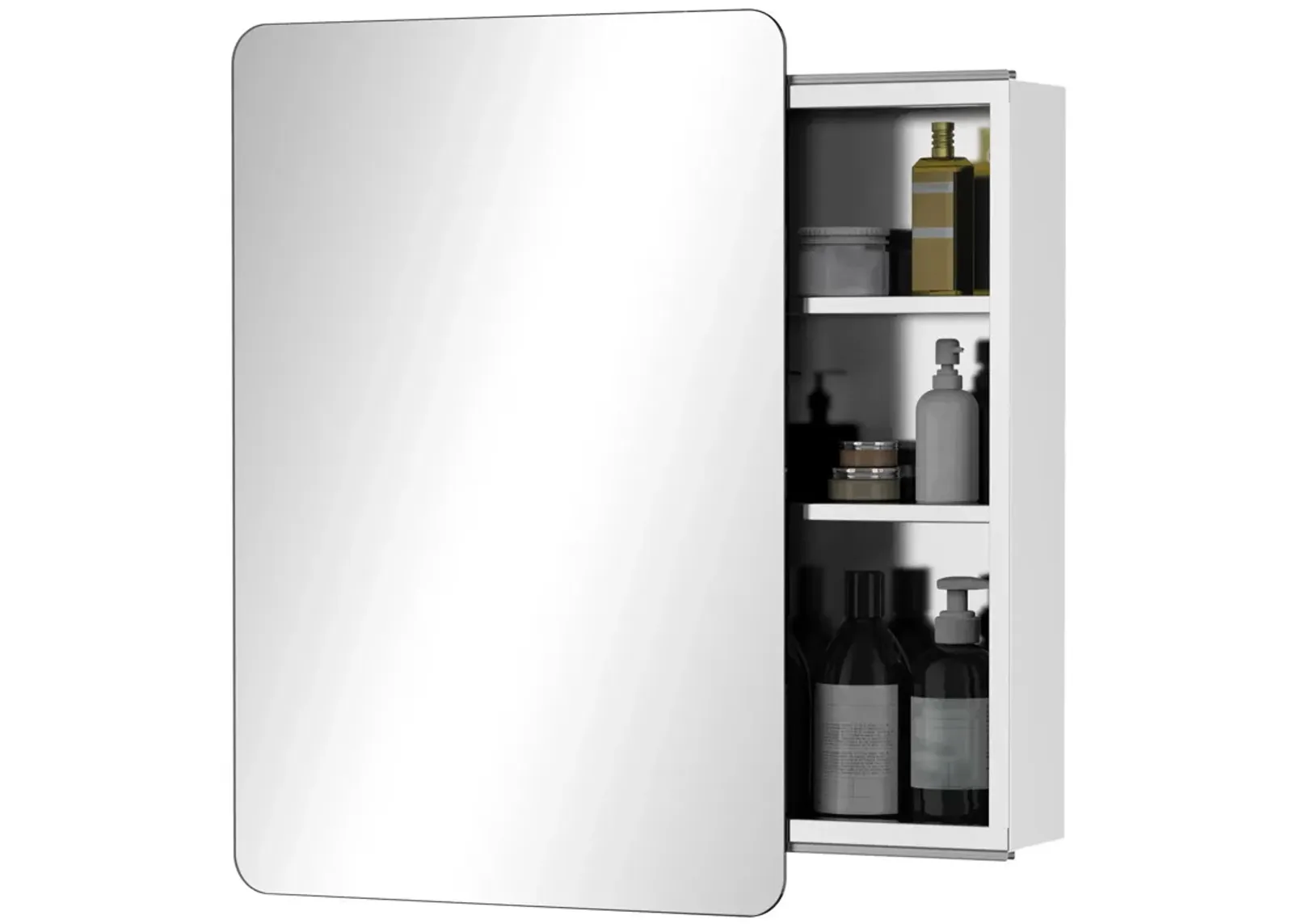 Mirrored Bathroom Cabinet: 18"x26" Stainless Steel Wall Organizer