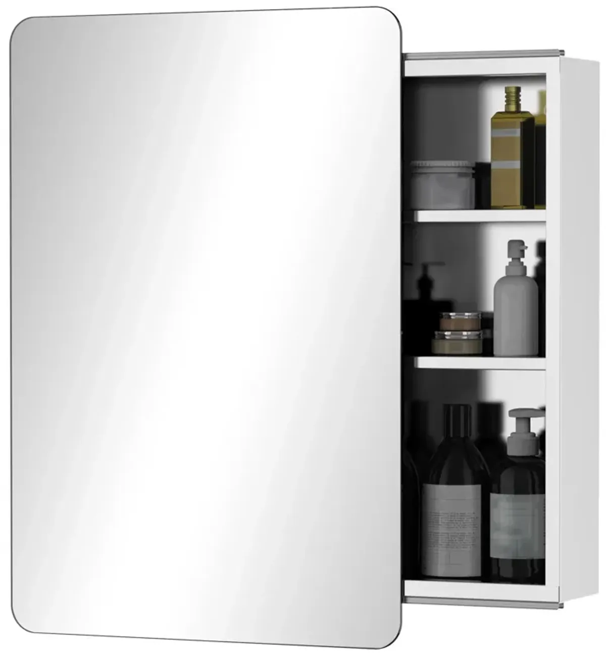 Mirrored Bathroom Cabinet: 18"x26" Stainless Steel Wall Organizer