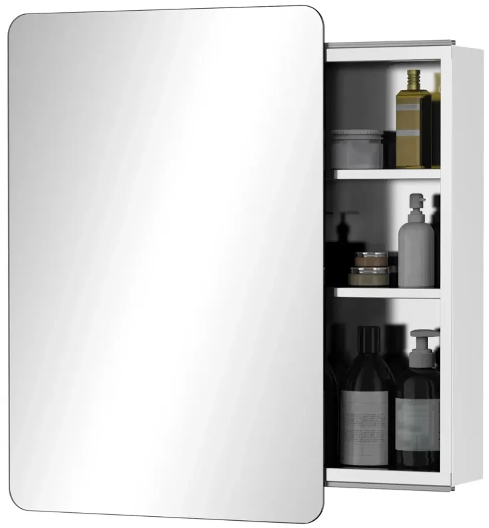 Mirrored Bathroom Cabinet: 18"x26" Stainless Steel Wall Organizer