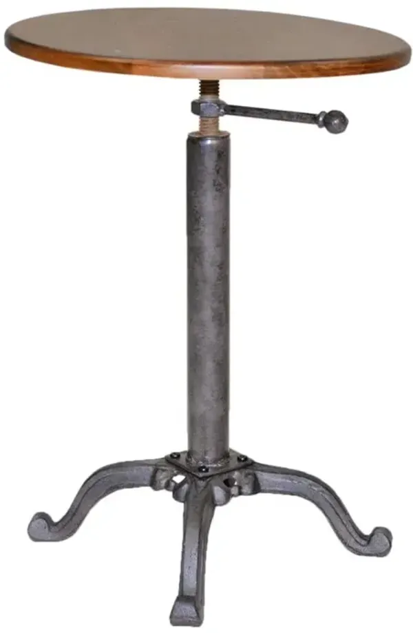 Carolina Living Colton Adjustable Vintage Table - Chestnut Top - Industrial Base