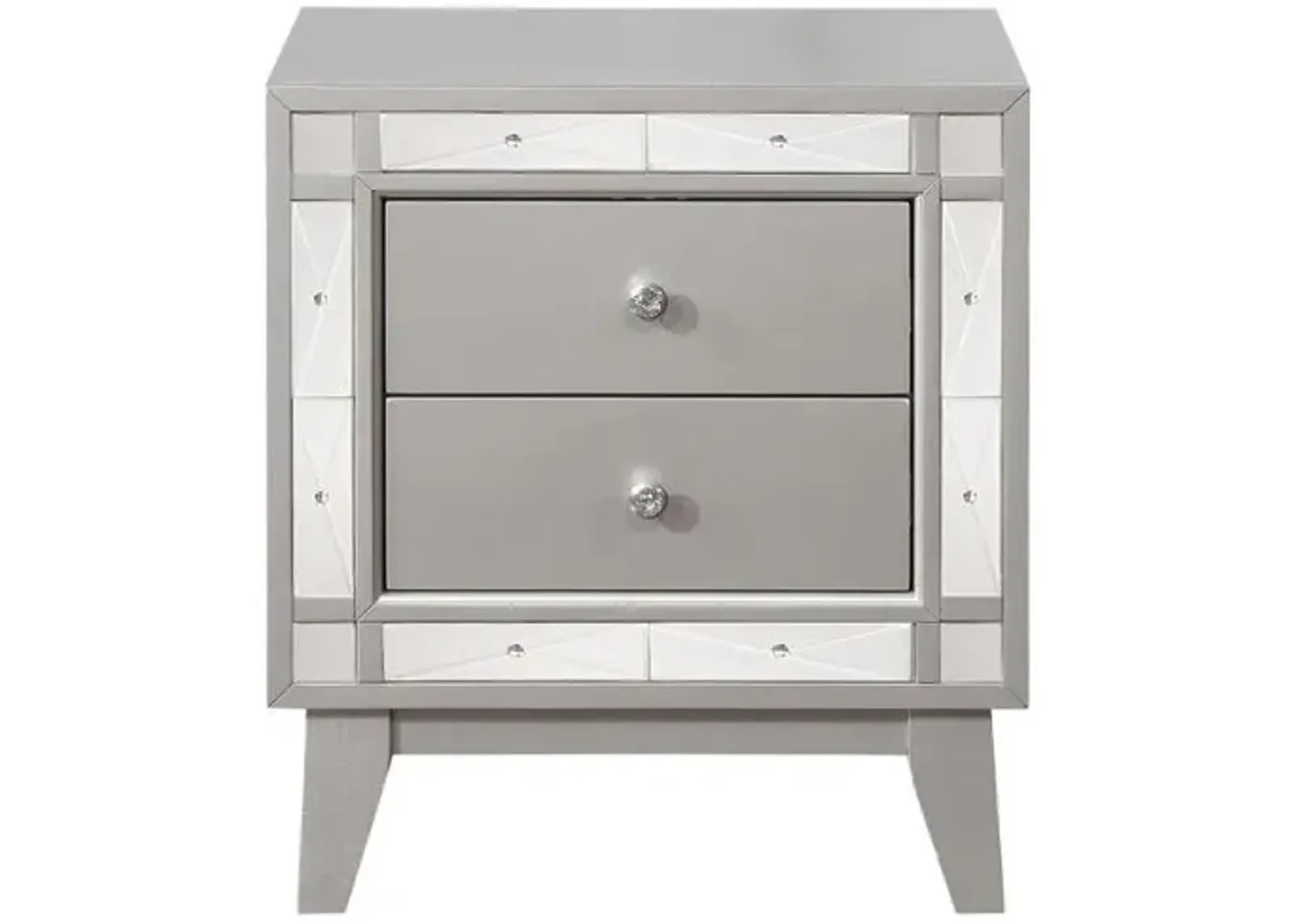 Leighton 2-drawer Nightstand Metallic Mercury