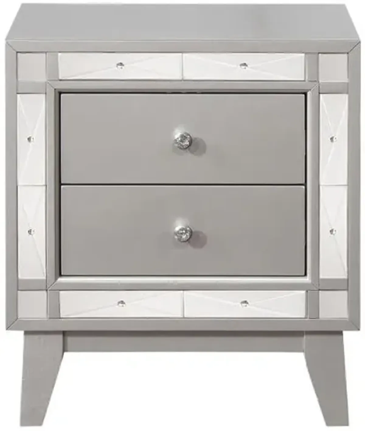 Leighton 2-drawer Nightstand Metallic Mercury