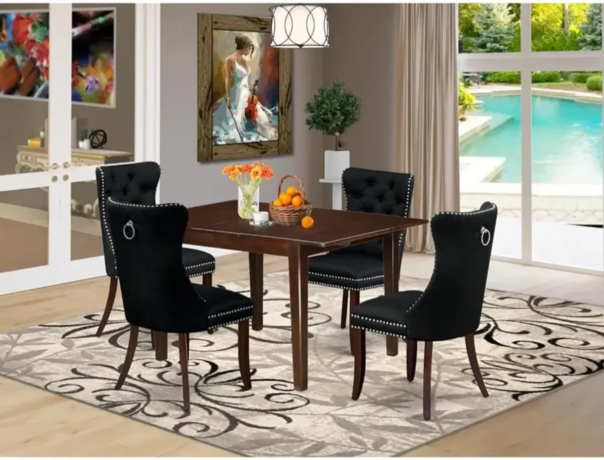 5 Piece Dinette Set Consists of a Rectangle Dining Table with Butterfly Leaf