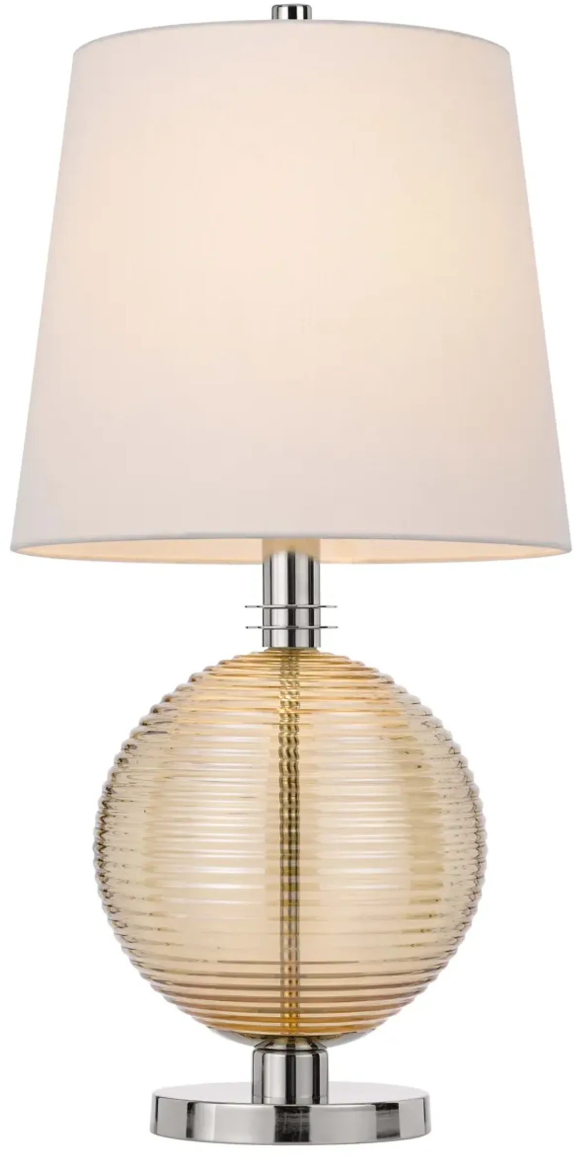 Hivvago 28" Nickel Metal Globe Table Lamp With White Empire Shade