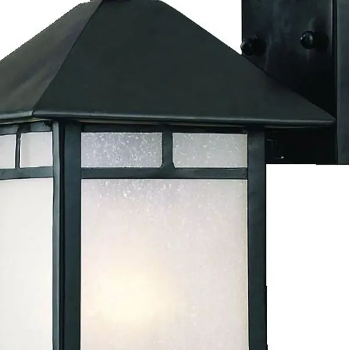 Hivvago Petite Matte Black Frosted Glass Lantern Wall Light