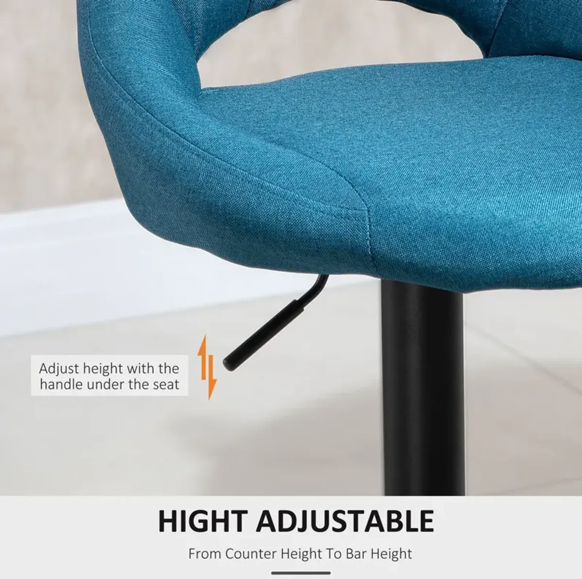 Blue Bar Seating: Swivel Stool Set with Adjustable Height