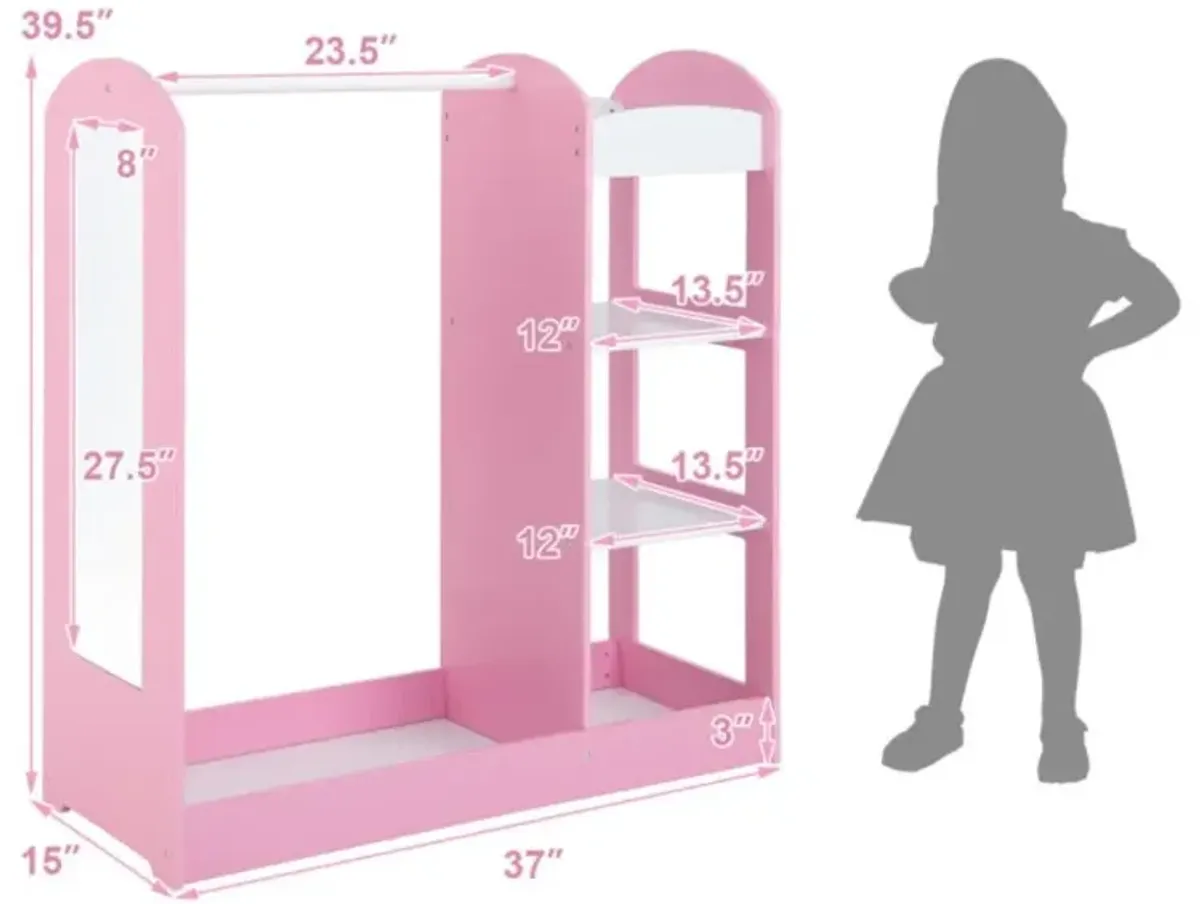 Hivvago Kids Dress Up Storage with Mirror