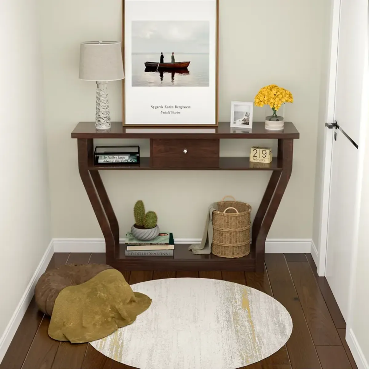 Modern Sofa Accent Table with Drawer