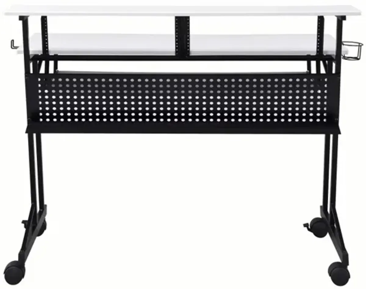 Suitor Computer Desk, White & Black 92902