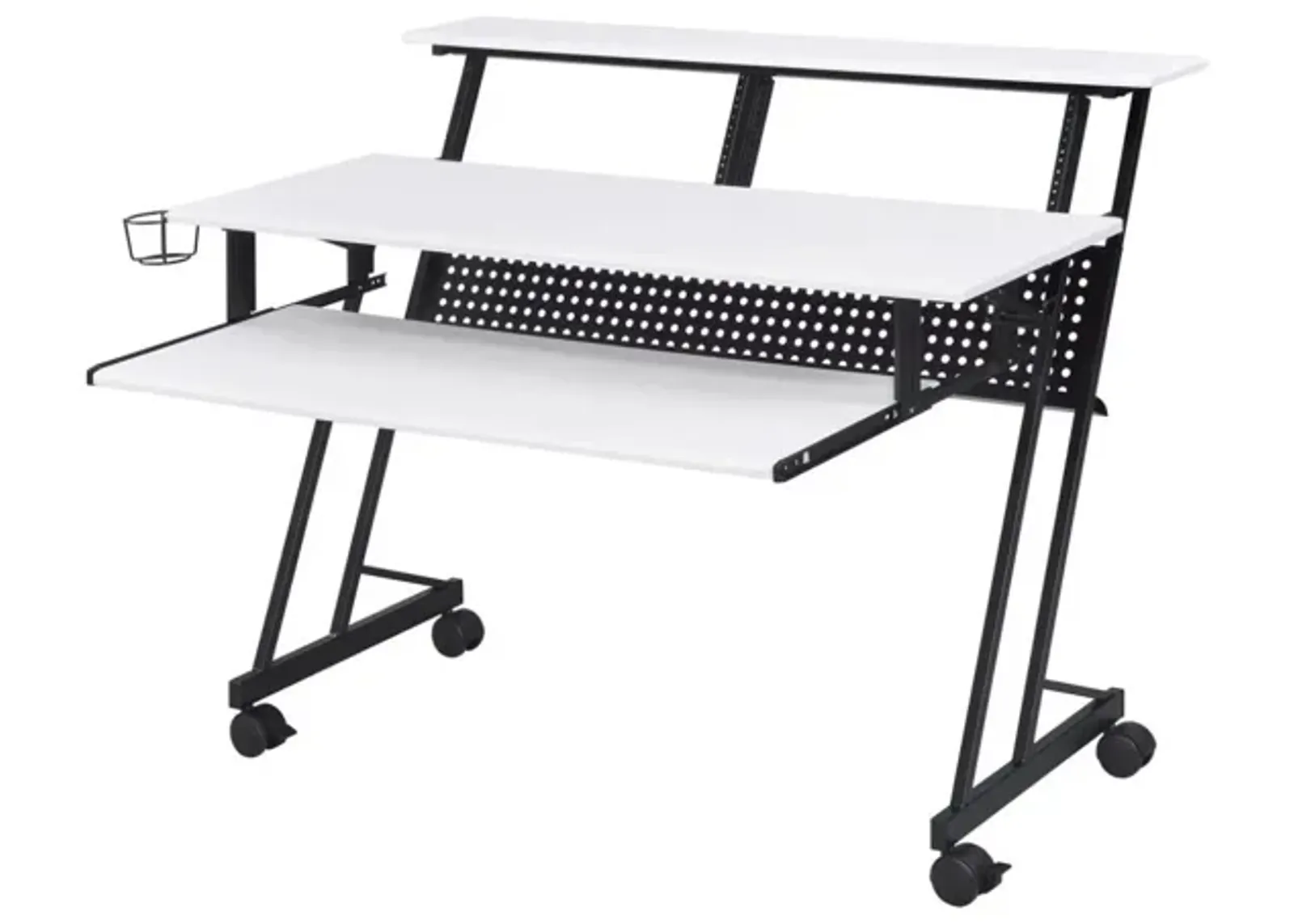 Suitor Computer Desk, White & Black 92902