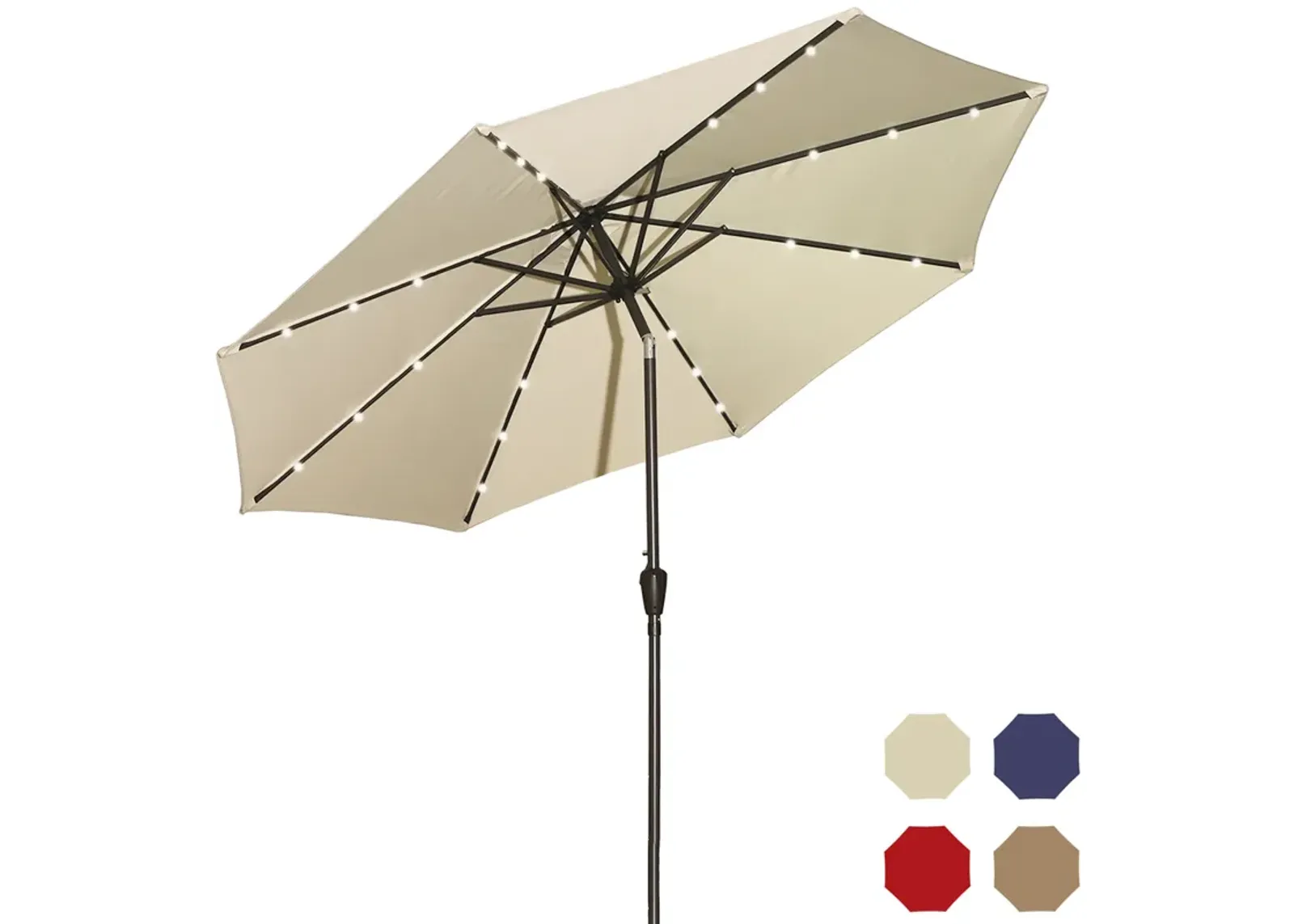 Mondawe 10 ft. 3-Tier Outdoor Patio Market Umbrella with Double Air Vent and Push Button