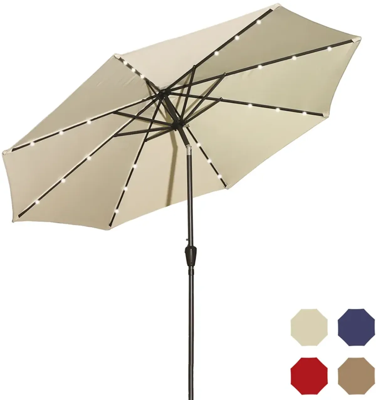 Mondawe 10 ft. 3-Tier Outdoor Patio Market Umbrella with Double Air Vent and Push Button