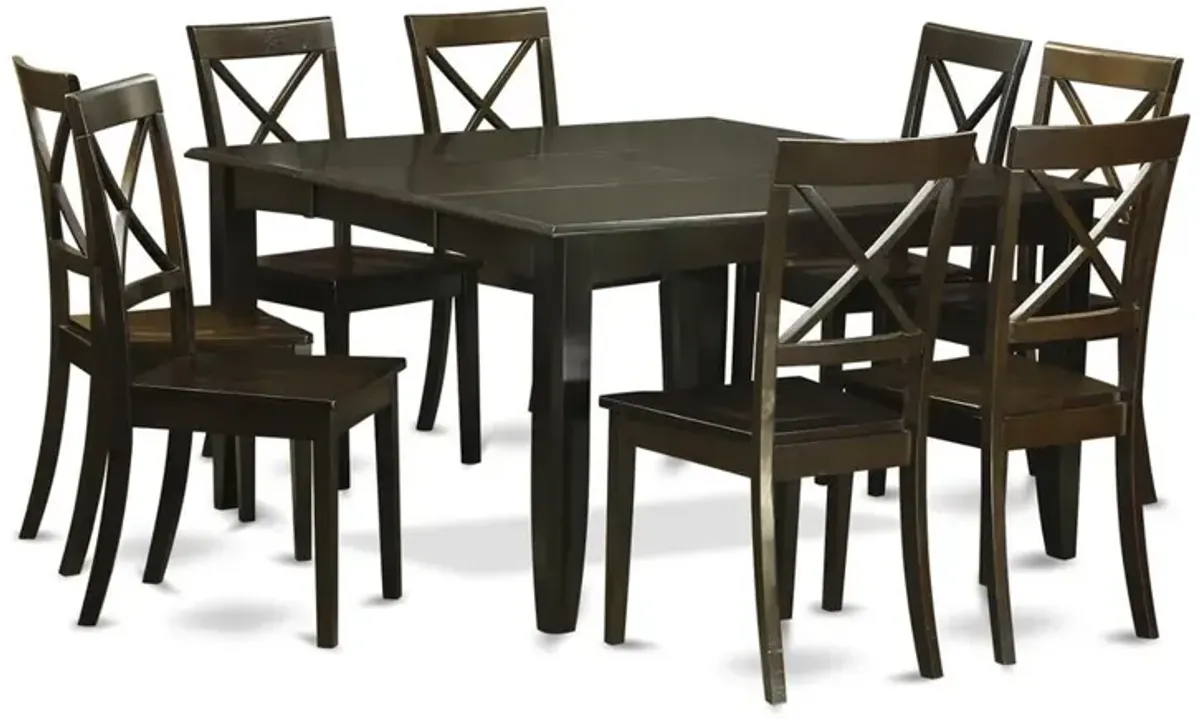 East West Furniture 9  Pc  Dining  room  set  Kitchen  Table  with  Leaf  and  8  Dinette  Chairs.