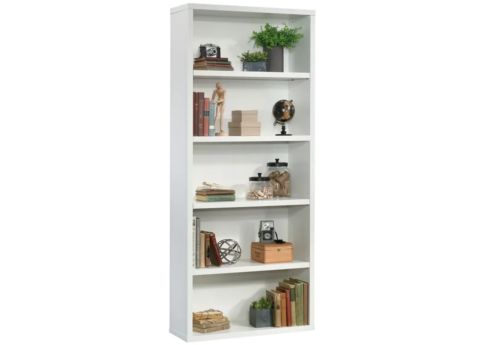 5-Shelf Bookcase In White