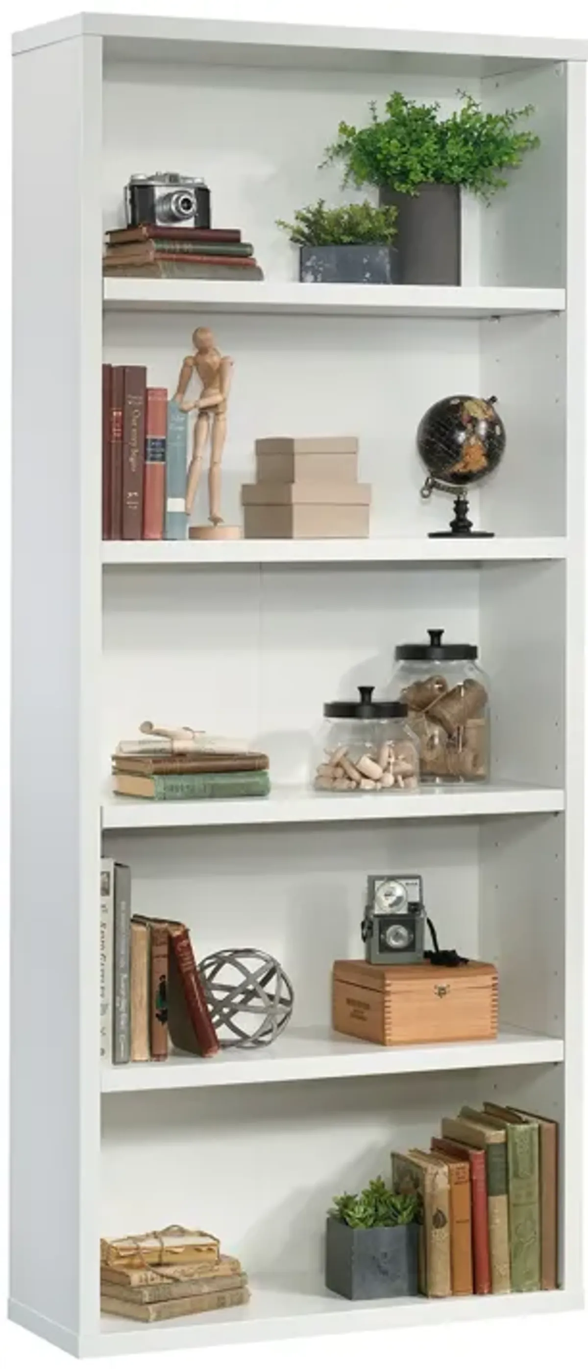 5-Shelf Bookcase In White