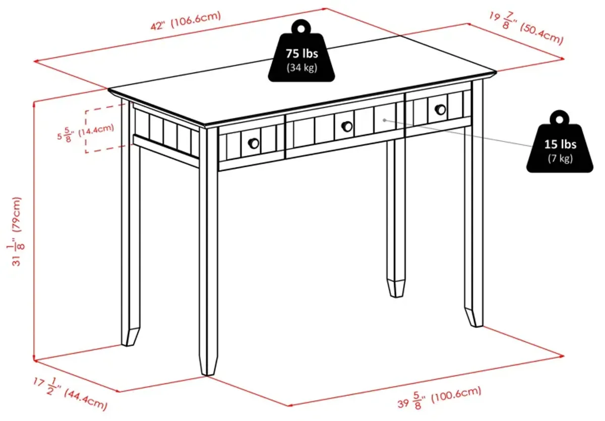 Burke Home Office Writing Desk, Coffee