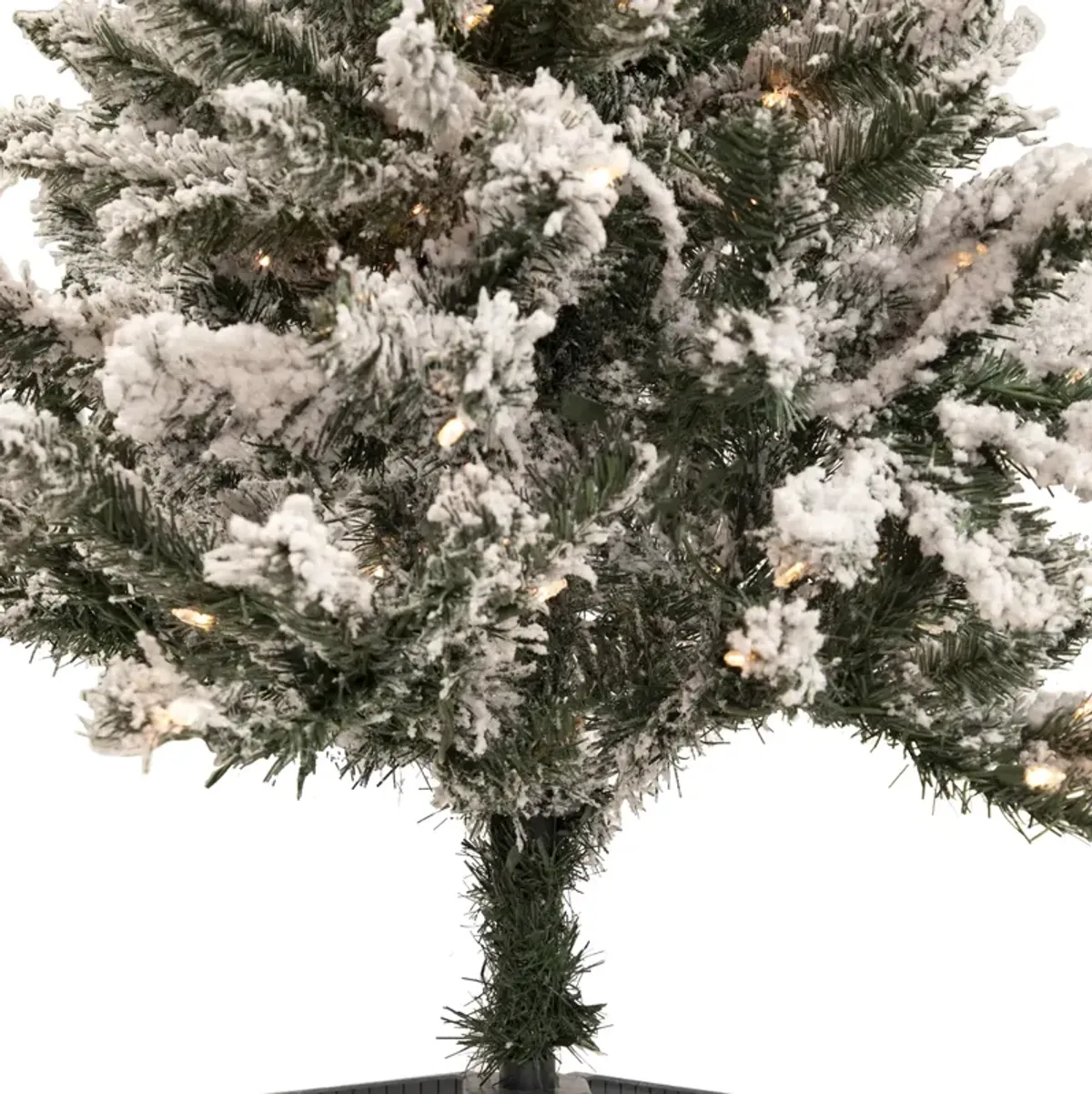 4' Pre-Lit Flocked Slim Pine Artificial Christmas Tree  Clear Lights