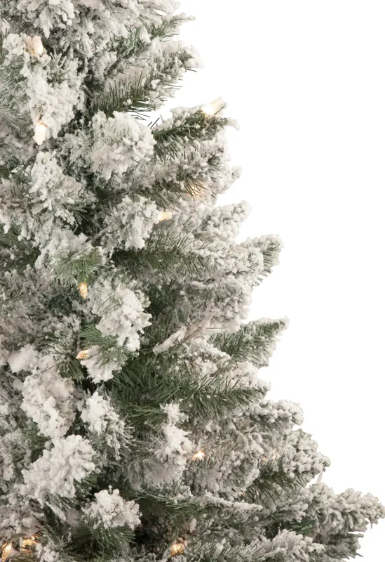 4' Pre-Lit Flocked Slim Pine Artificial Christmas Tree  Clear Lights