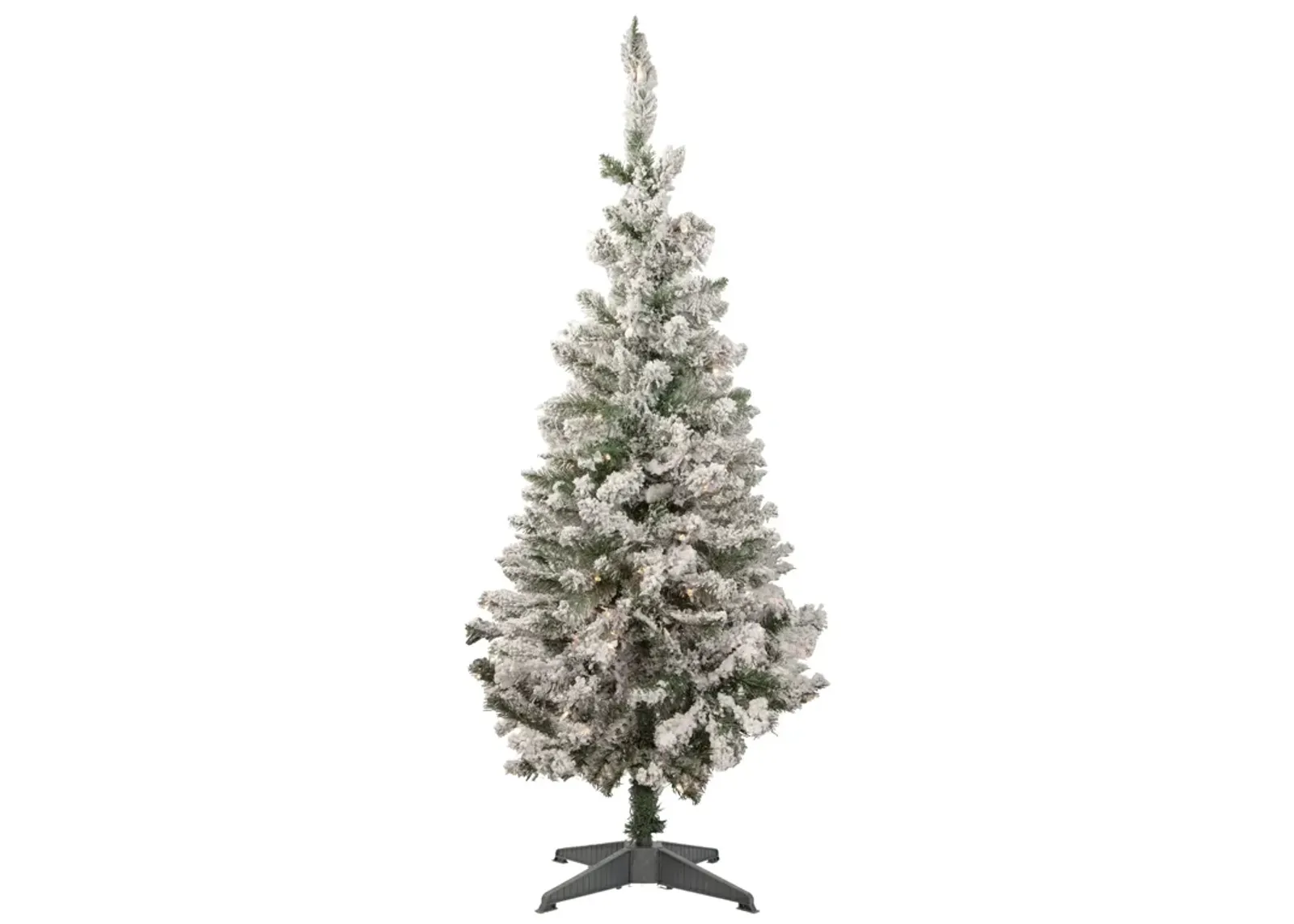 4' Pre-Lit Flocked Slim Pine Artificial Christmas Tree  Clear Lights