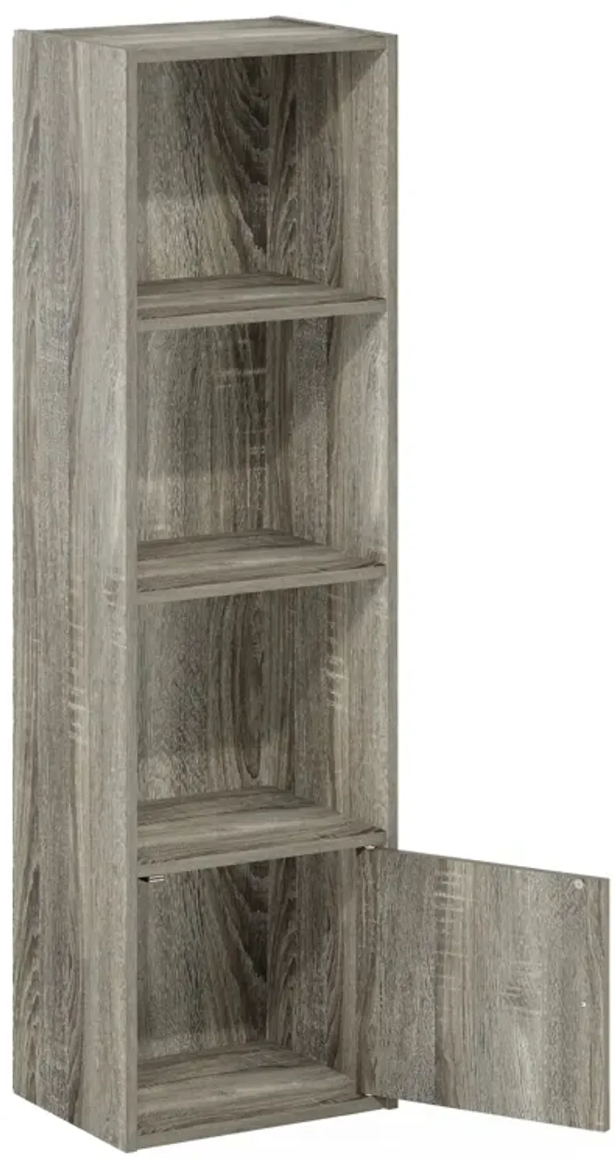 Furinno Luder Shelf Bookcase with 1 Door Storage Cabinet, French Oak