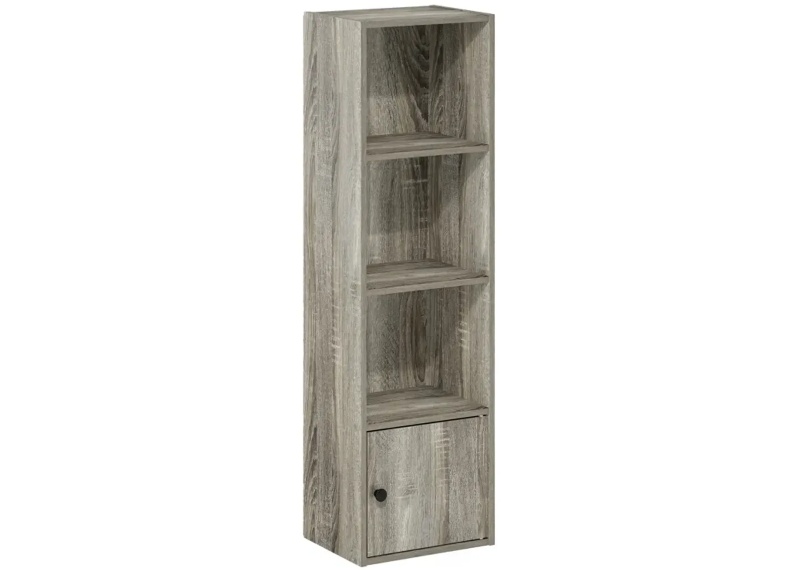 Furinno Luder Shelf Bookcase with 1 Door Storage Cabinet, French Oak