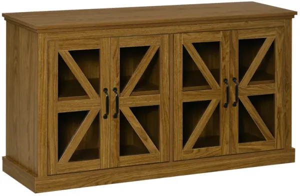 Natural Rustic Cabinet: Kitchen Sideboard with Glass Door TV Stand