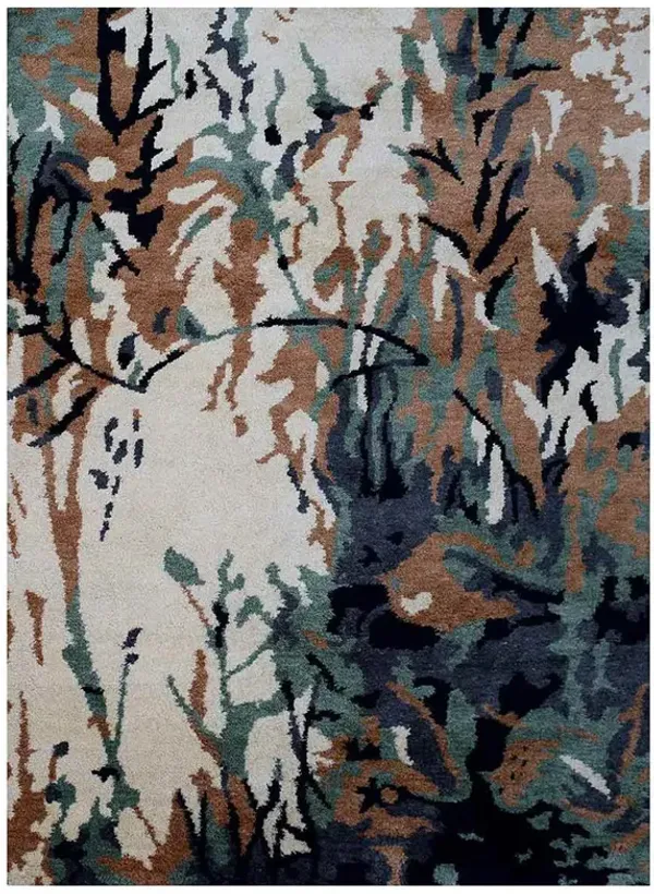 Rugsotic Carpets Hand Knotted Silk 5'x8' Area Rug Abstract Multicolor NS0817