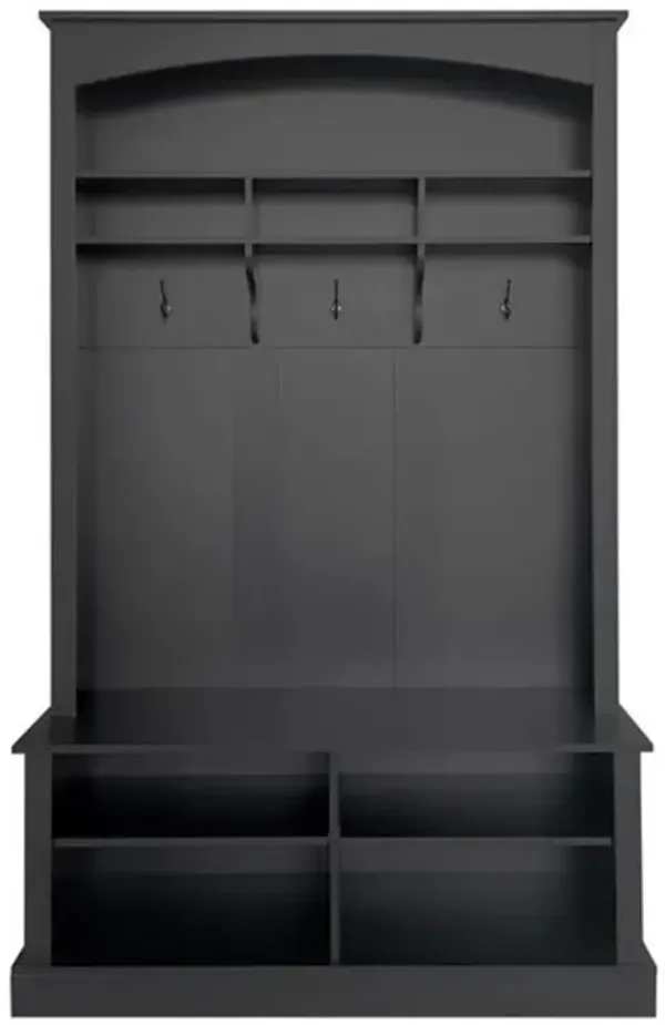 Multi-Functional Hall Tree Bench with Coat Rack, Shoe Storage & Hanging Hooks