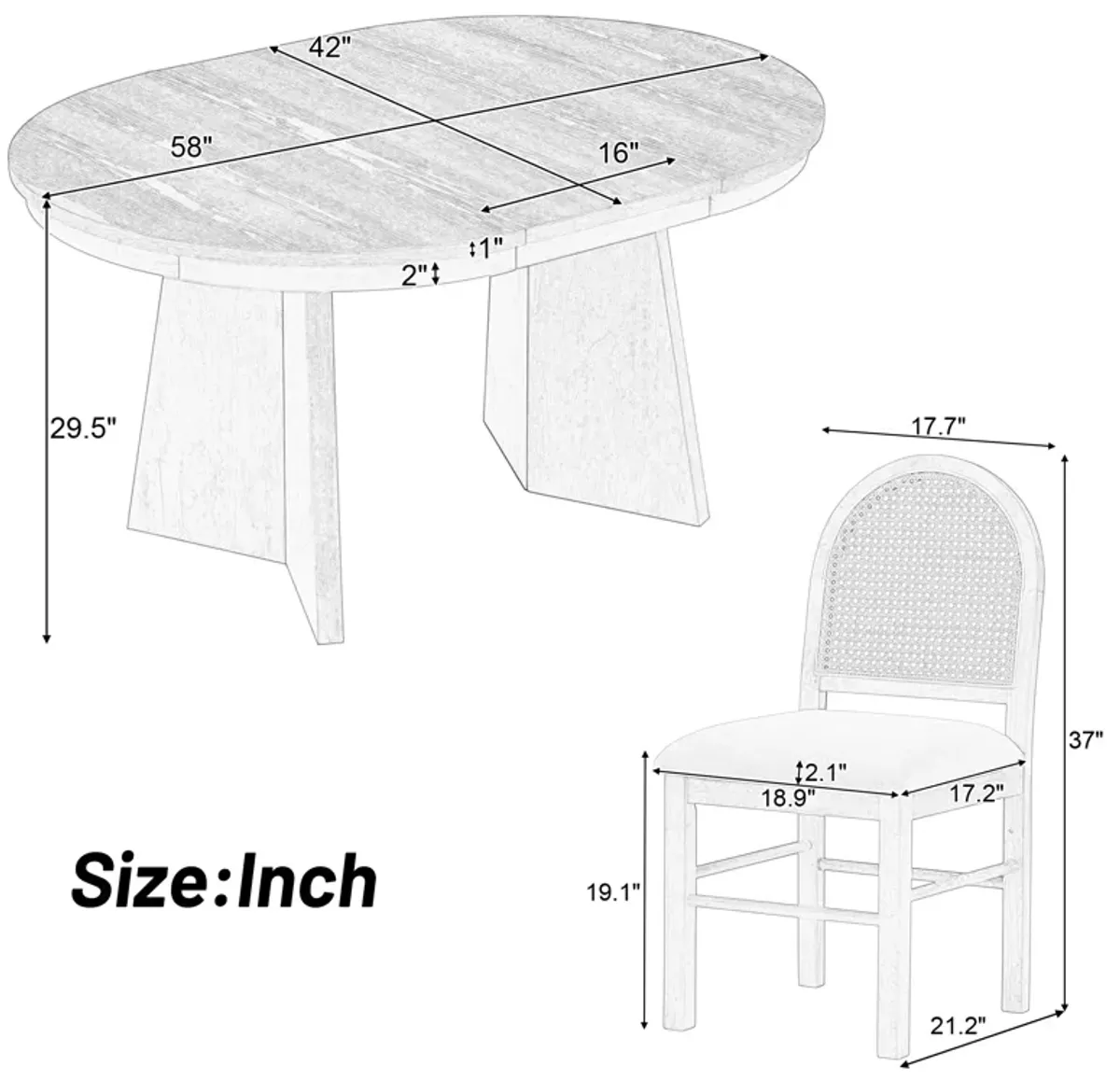 Merax 5-Piece Retro Functional Dining Set