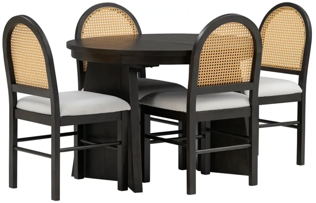 Merax 5-Piece Retro Functional Dining Set