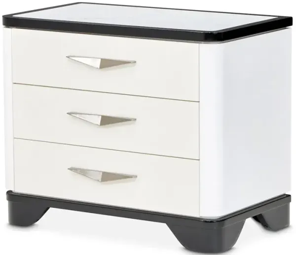 Michael Amini Tuxedo Large Nightstand - Piano Keyboard