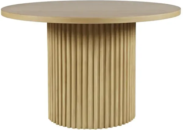 Jofran Auden 48 Round Mid-Century Modern Fluted Pedestal Base Dining Table