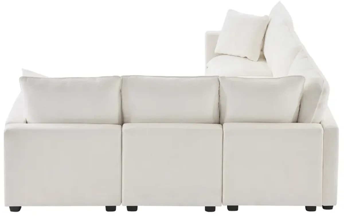 Merax Modern U Shape Modular Sofa with 2 Pillows