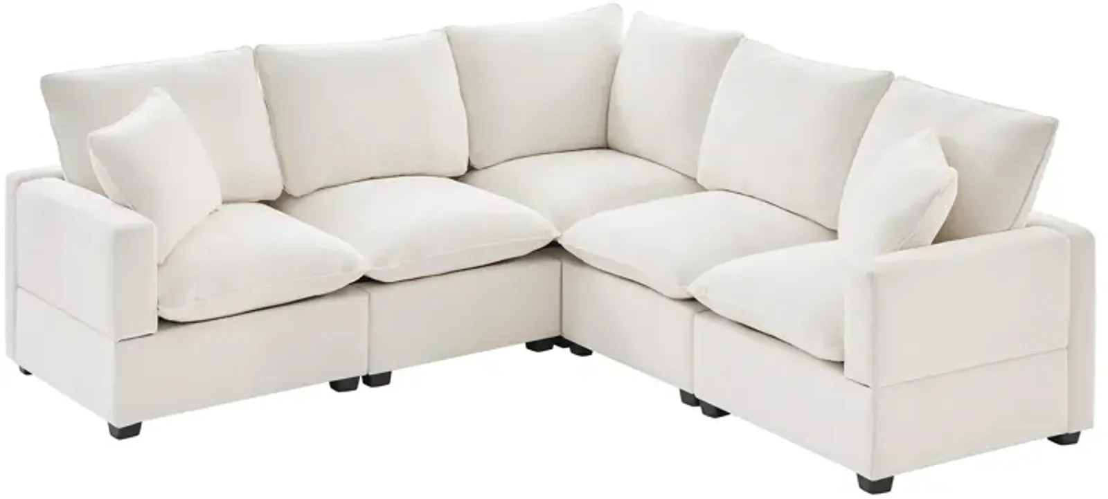 Merax Modern U Shape Modular Sofa with 2 Pillows