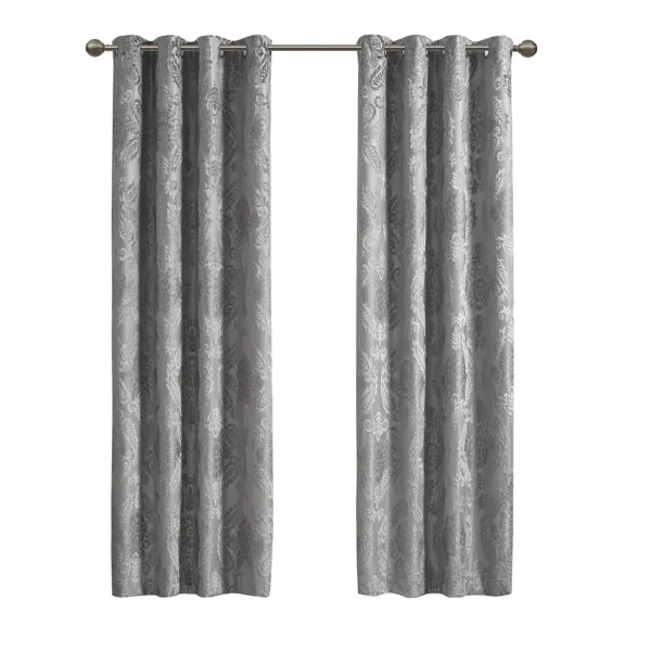 Gracie Mills Hendrix Jacquard Paisley Total Blackout Curtain Panel - 50x84"