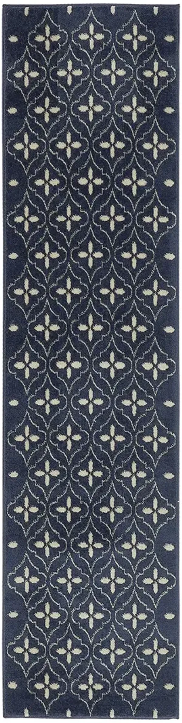 Nourison Essentials NRE04 Navy/Ivory 2'2" x 7'6" Rug
