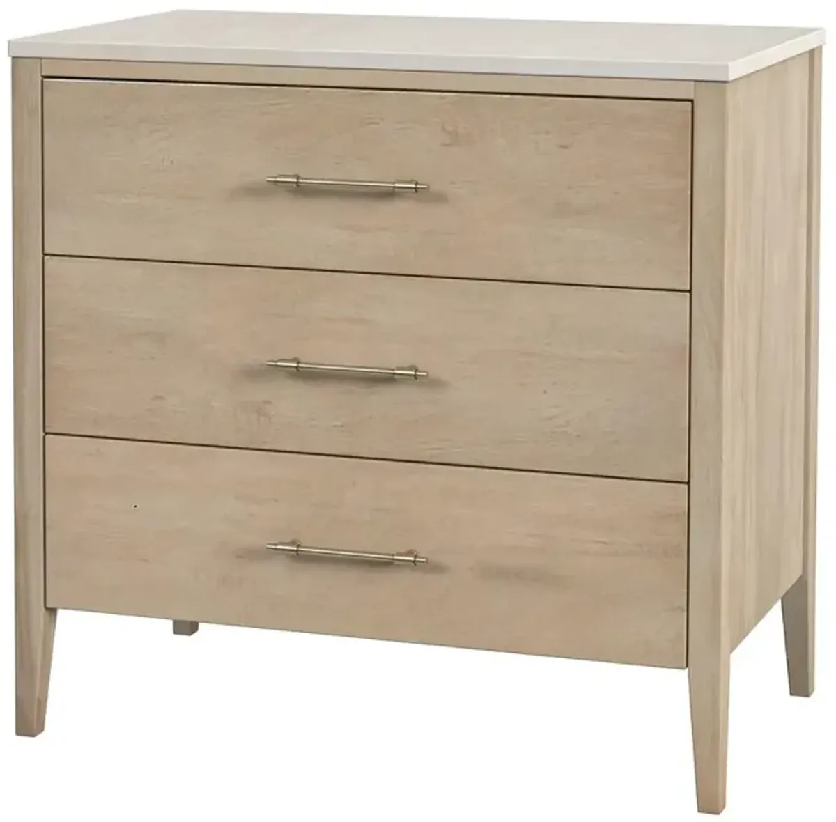 Butler Specialty Mayfair 3 Drawer Wood and Marble Chest, Light Brown