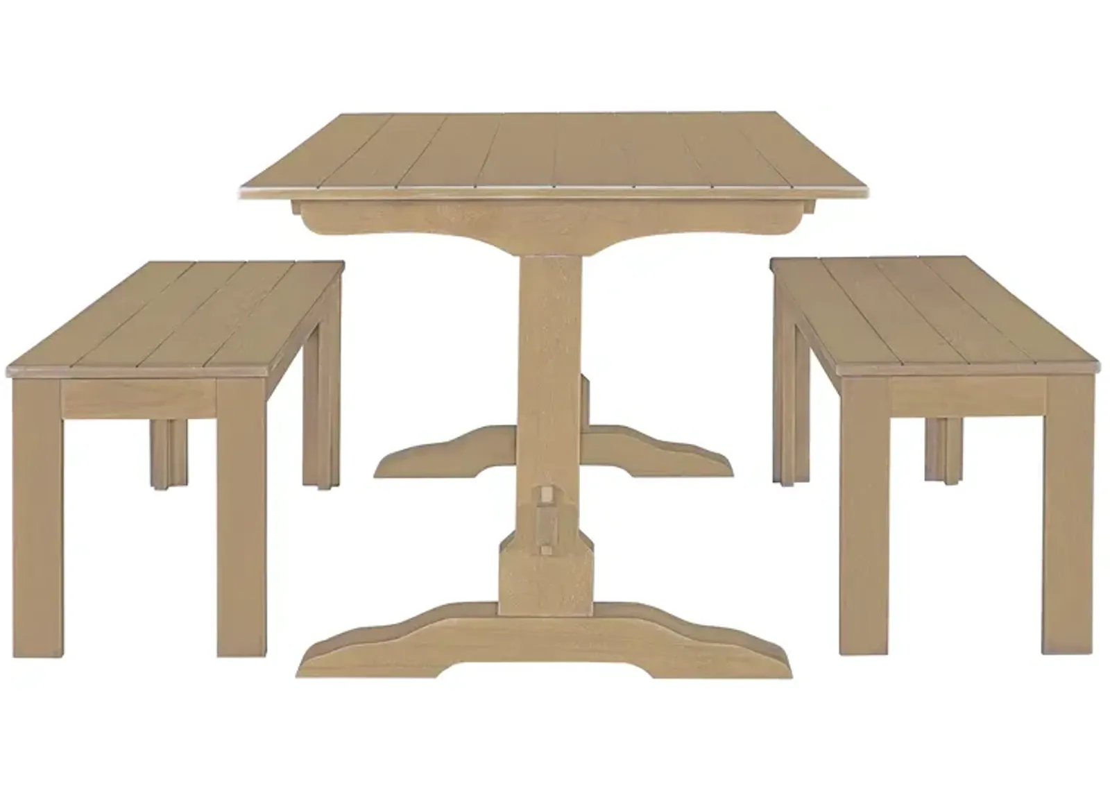 Merax 3-Piece Retro Dining Set with Benches