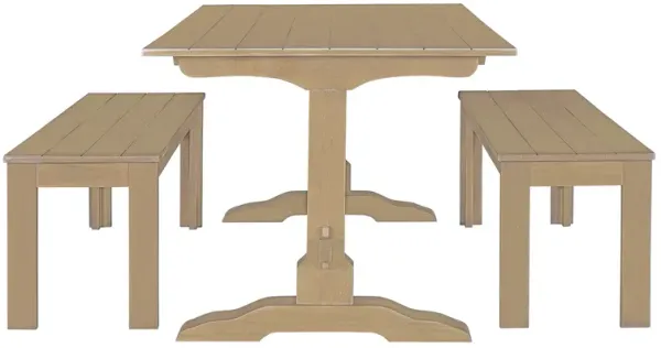 Merax 3-Piece Retro Dining Set with Benches