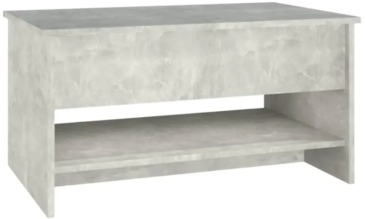 vidaXL Modern Coffee Table - Concrete Gray, Engineered Wood, Rectangular, Easy Assembly, Sturdy Design, Stylish Living Room Furniture