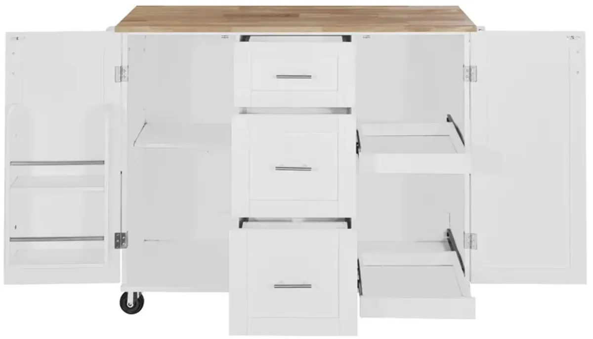 Merax Modern Kitchen Cart Rolling Kitchen Island with Storage