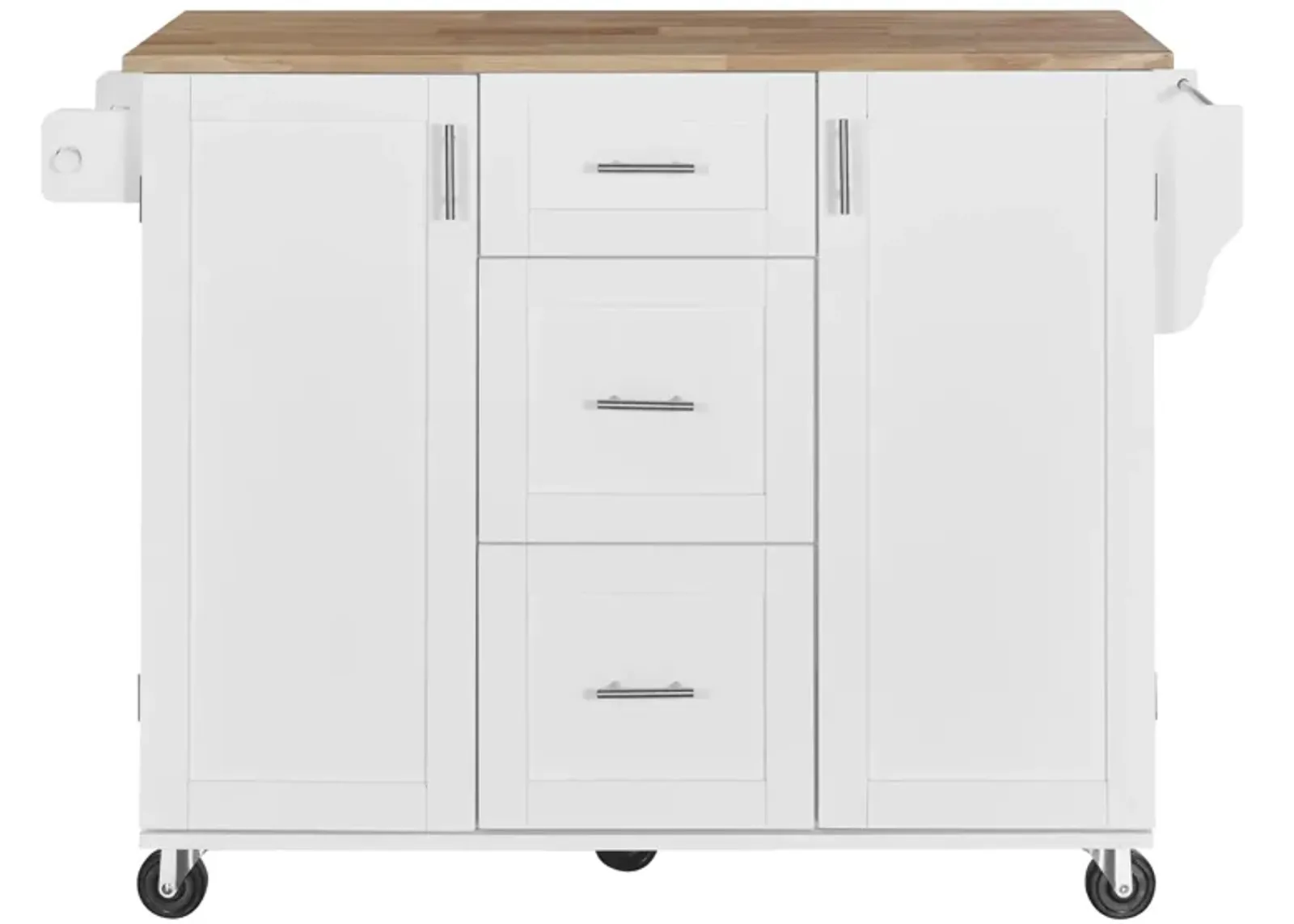 Merax Modern Kitchen Cart Rolling Kitchen Island with Storage