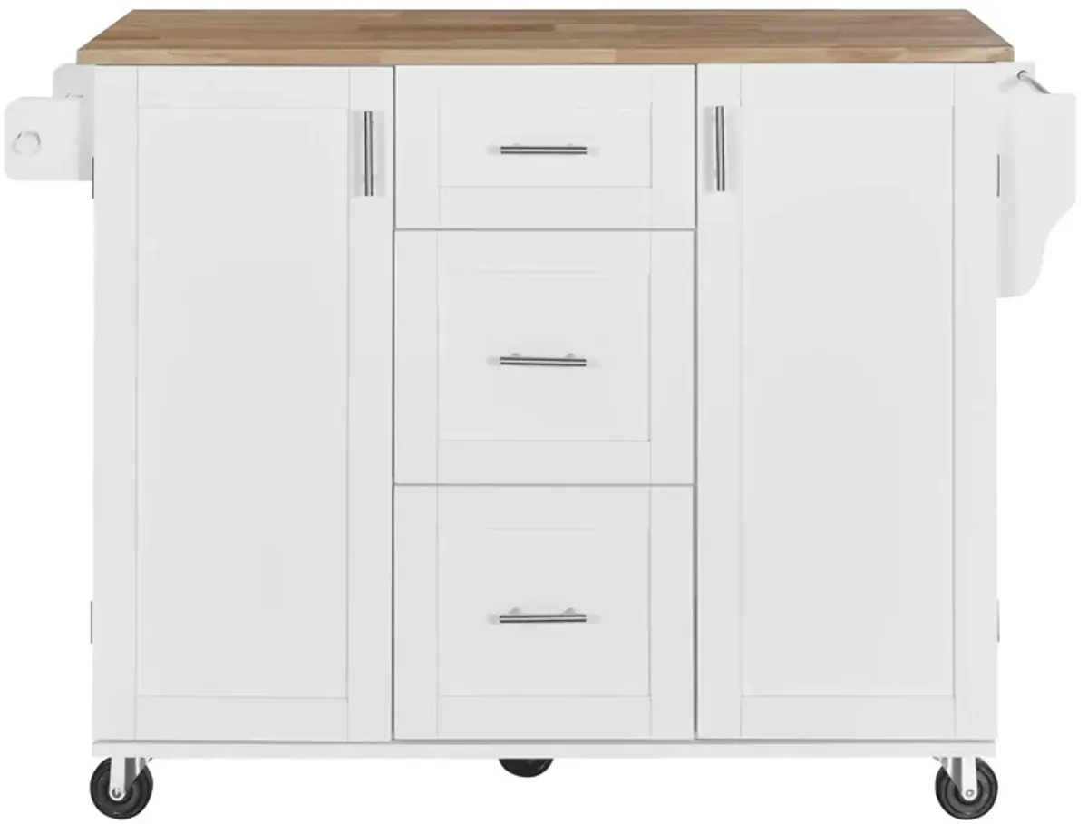 Merax Modern Kitchen Cart Rolling Kitchen Island with Storage