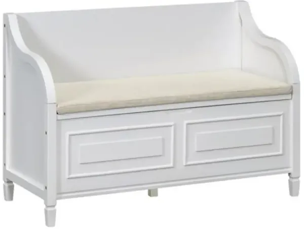 Solid Wood Storage Bench with Hinged Lid for Entryway or Bedroom