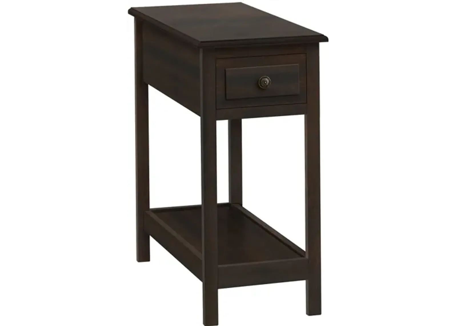 Monarch Specialties I 3990 - Accent Table, 2 Tier, End, Side Table, Narrow, Nightstand, Bedroom, Storage Drawer, Lamp, Brown Veneer, Transitional