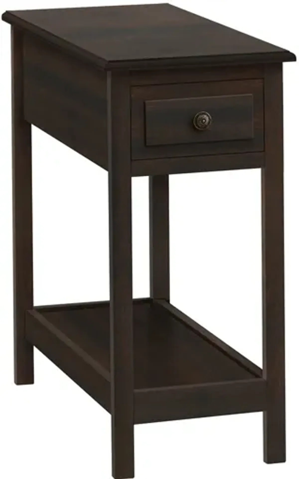 Monarch Specialties I 3990 - Accent Table, 2 Tier, End, Side Table, Narrow, Nightstand, Bedroom, Storage Drawer, Lamp, Brown Veneer, Transitional