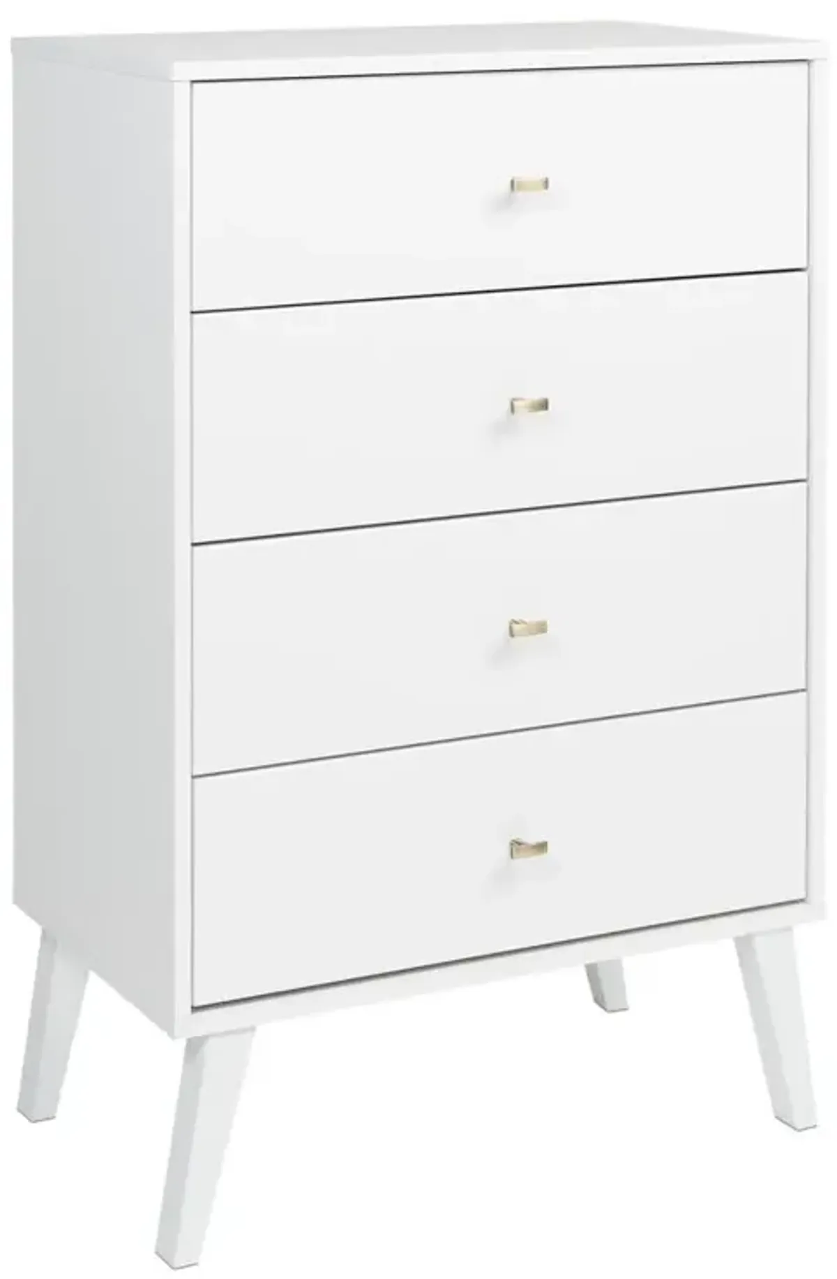 Prepac Milo Mid Century Modern  4-drawer Chest, White