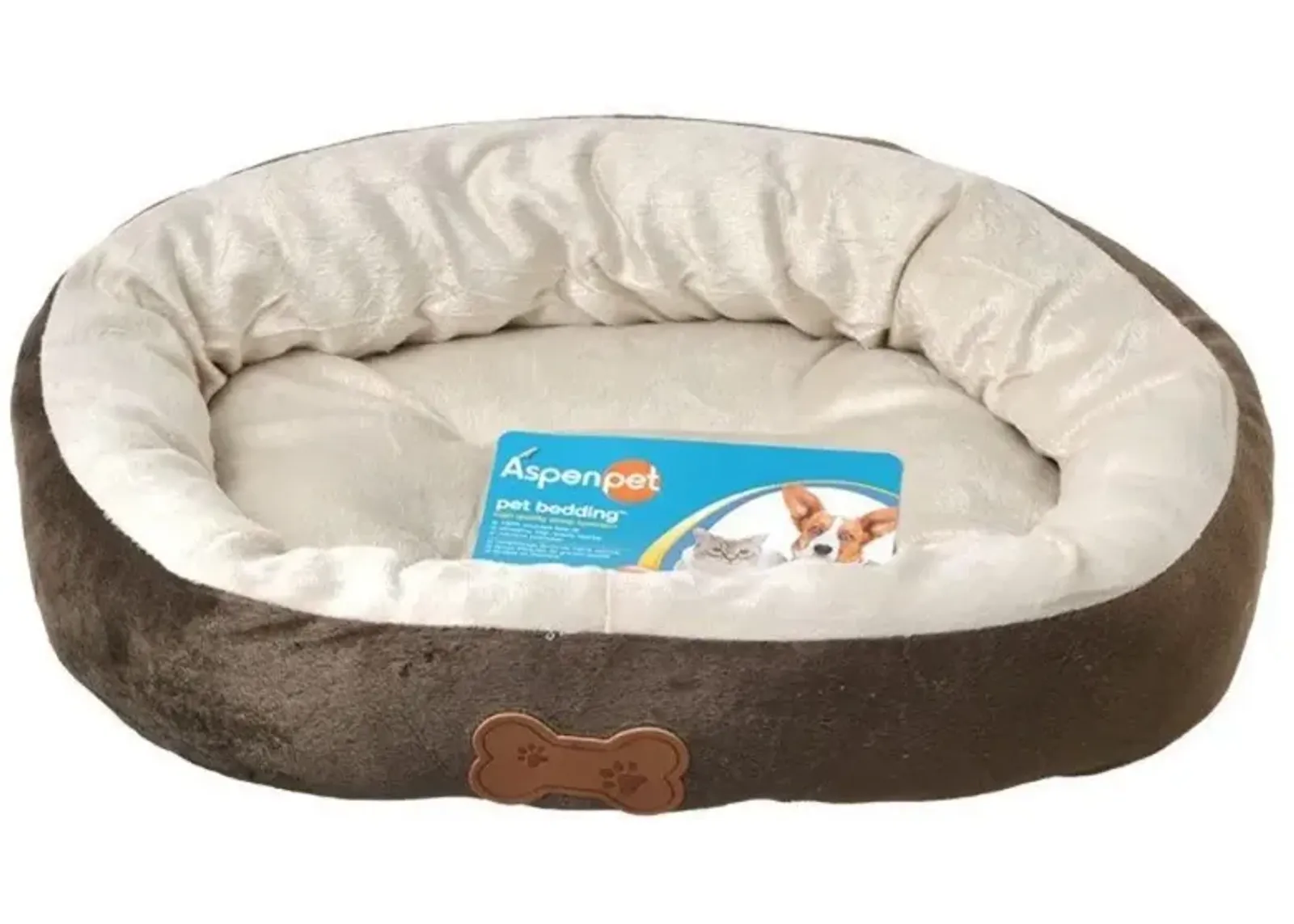 Aspen Pet Oval Nesting Pet Bed - Brown - 20"L x 16"W