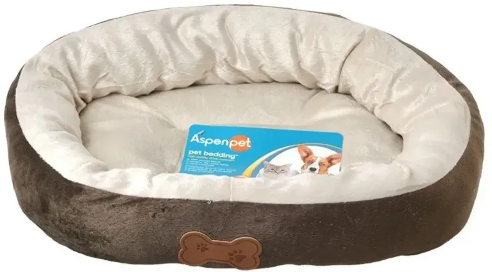 Aspen Pet Oval Nesting Pet Bed - Brown - 20"L x 16"W